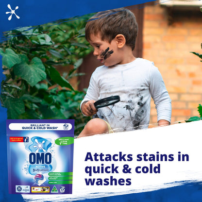 Omo Active 3 In 1 Laundry Capsules 357g