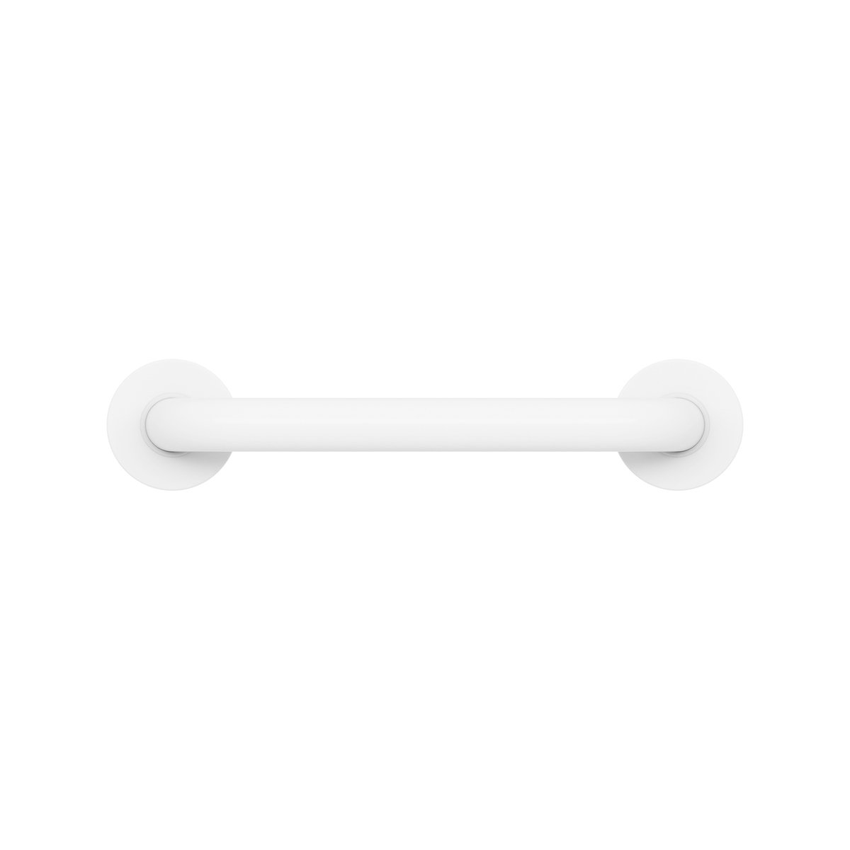 Evekare 300mm White Concealed Flange Grab Rail - 250kg Capacity - 304 Stainless Steel