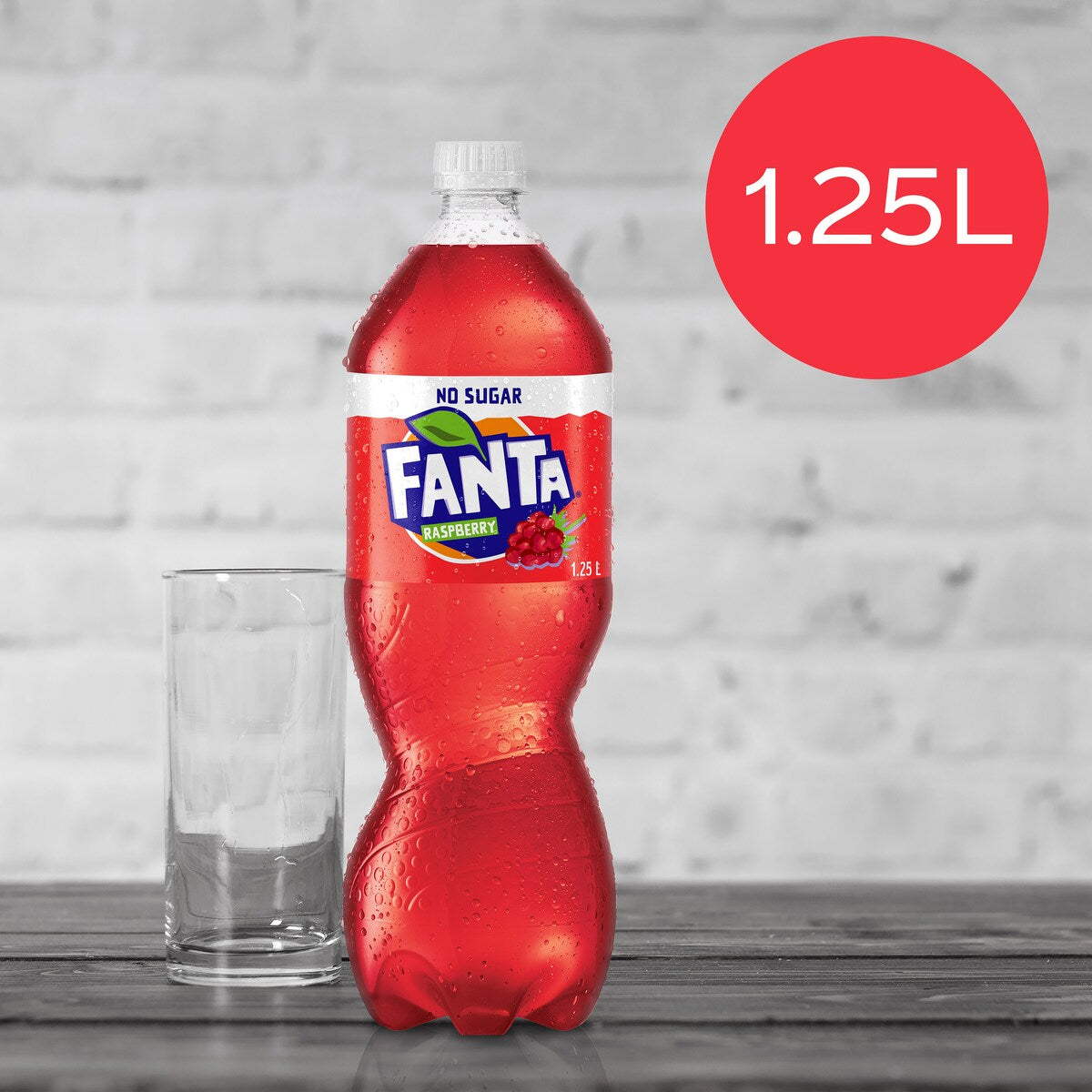 Fanta Raspberry Zero Sugar Soft Drink Bottles 1.25L