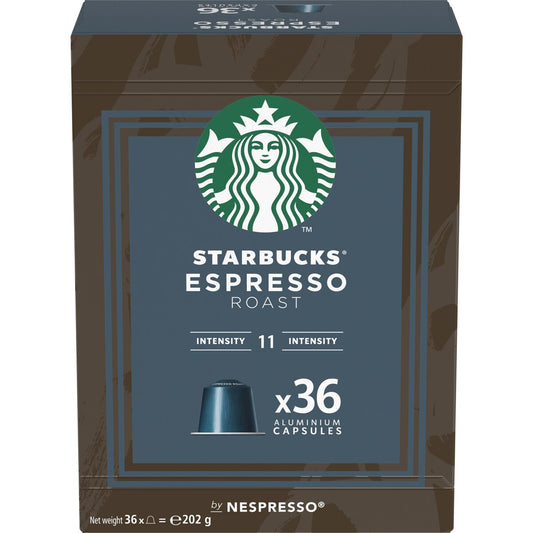 Starbucks by Nespresso Espresso Roast Coffee Pods Capsules 36 Pack