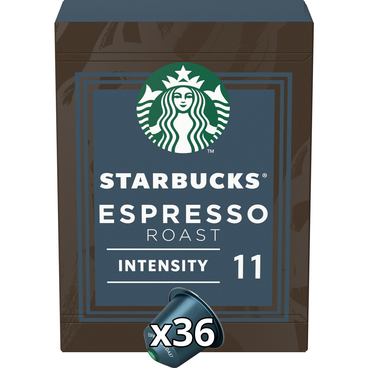 Starbucks by Nespresso Espresso Roast Coffee Pods Capsules 36 Pack