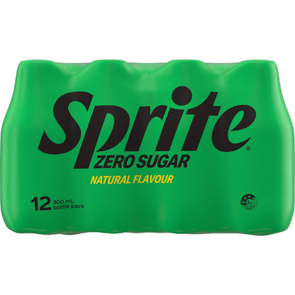 Sprite Zero Sugar Lemonade Soft Drink Mini Bottles 300ml X 12 Pack