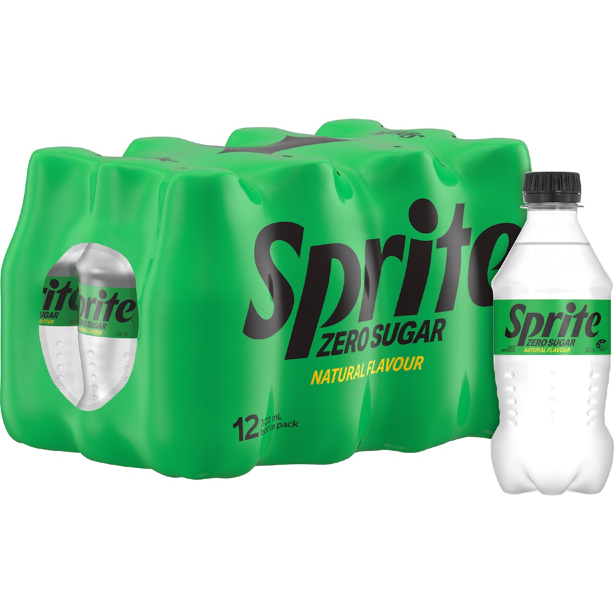 Sprite Zero Sugar Lemonade Soft Drink Mini Bottles 300ml X 12 Pack