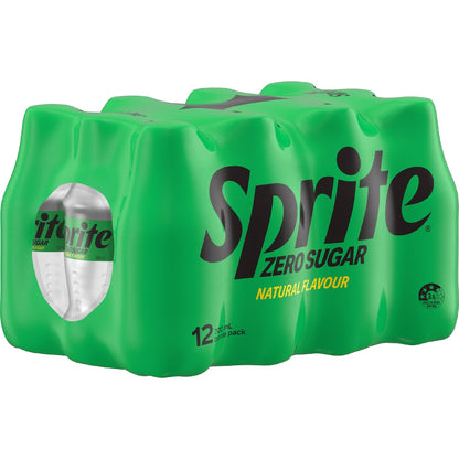Sprite Zero Sugar Lemonade Soft Drink Mini Bottles 300ml X 12 Pack