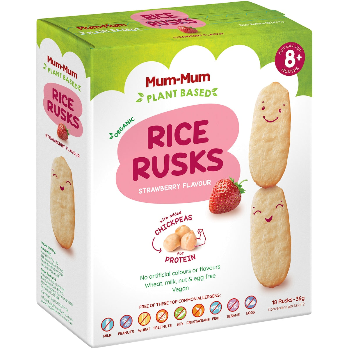 Baby Mum Mum Rice Rusks Strawberry 18 Pack