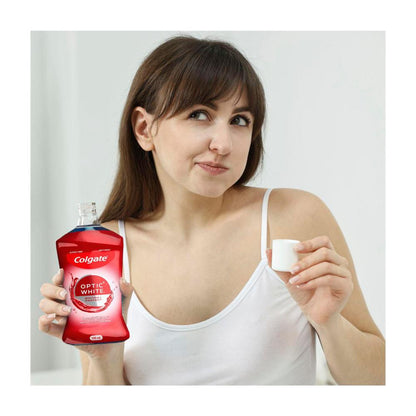 Colgate Optic White Alcohol Free Whitening Mouthwash With Optic Brightener - 500mL