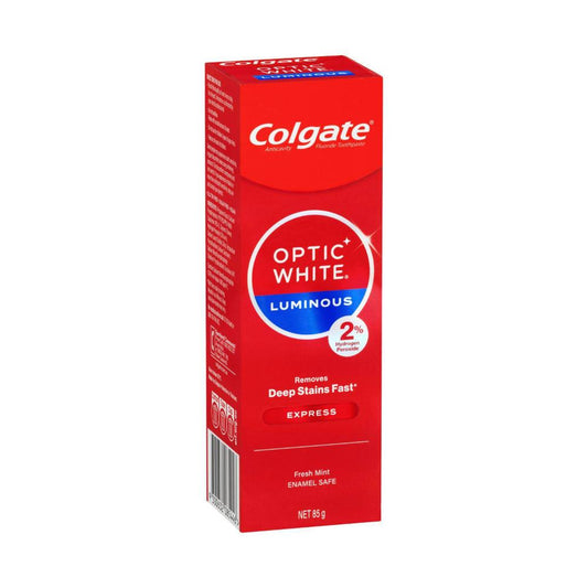 Colgate Optic White Luminous Express Teeth Whitening 2% Hydrogen Peroxide Toothpaste - 85g