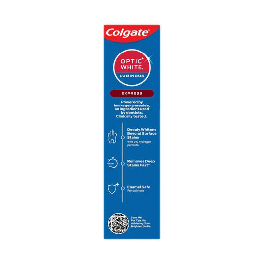 Colgate Optic White Luminous Express Teeth Whitening 2% Hydrogen Peroxide Toothpaste - 85g