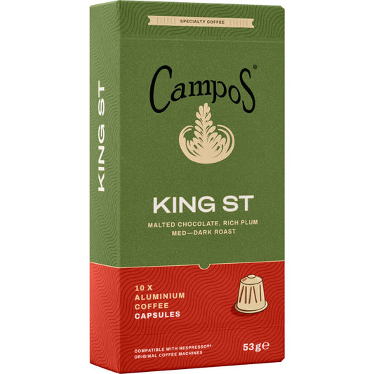 Campos King St Aluminium Coffee Capsules 10 Pack