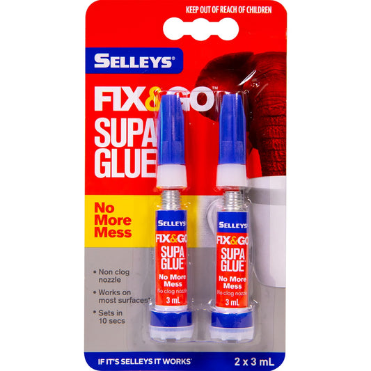 Selleys Fix & Go Super Glue 2 Pack