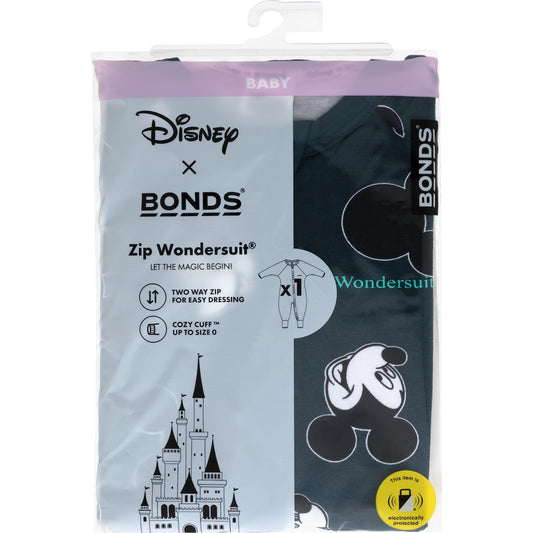 Bonds Disney Mickey Blue Zip Wondersuit Size 00 Each