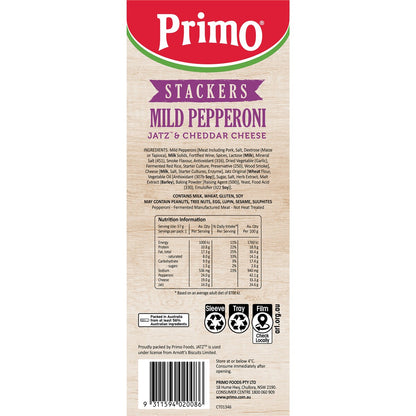 Primo Stackers Pepperoni Cheese & Jatz Crackers 57g