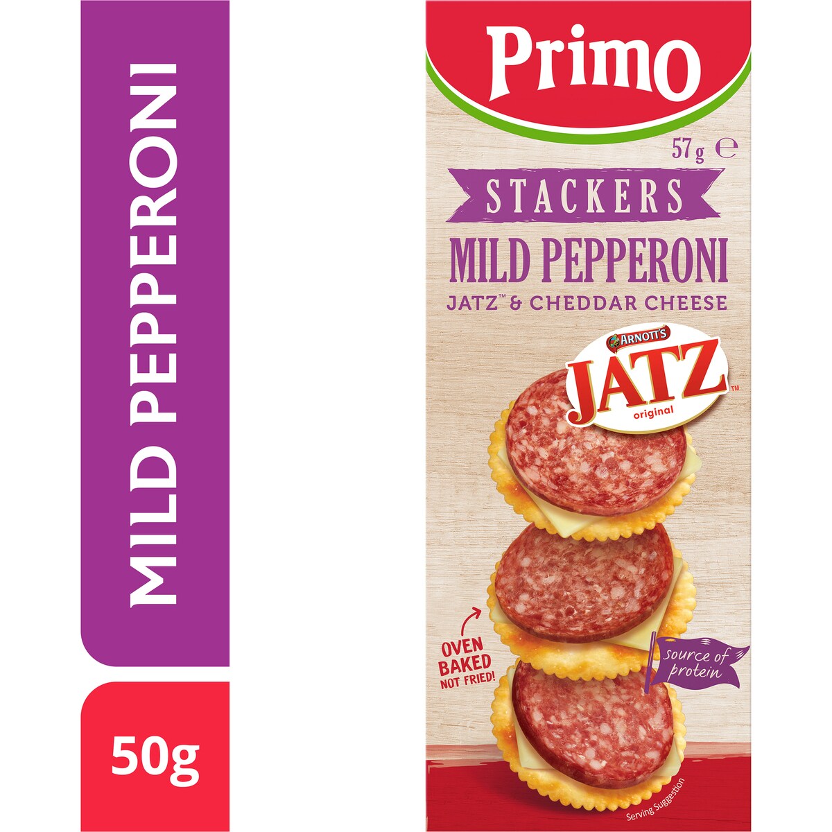 Primo Stackers Pepperoni Cheese & Jatz Crackers 57g