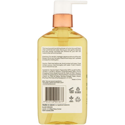 Thanks To Nature Nourish Sweet Almond Shower Oil 250mL