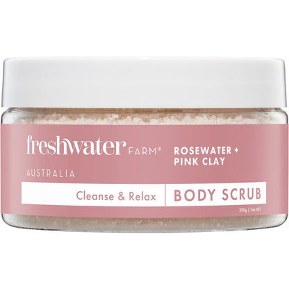 Freshwater Farm Rosewater & Pink Clay Body Scrub 200g