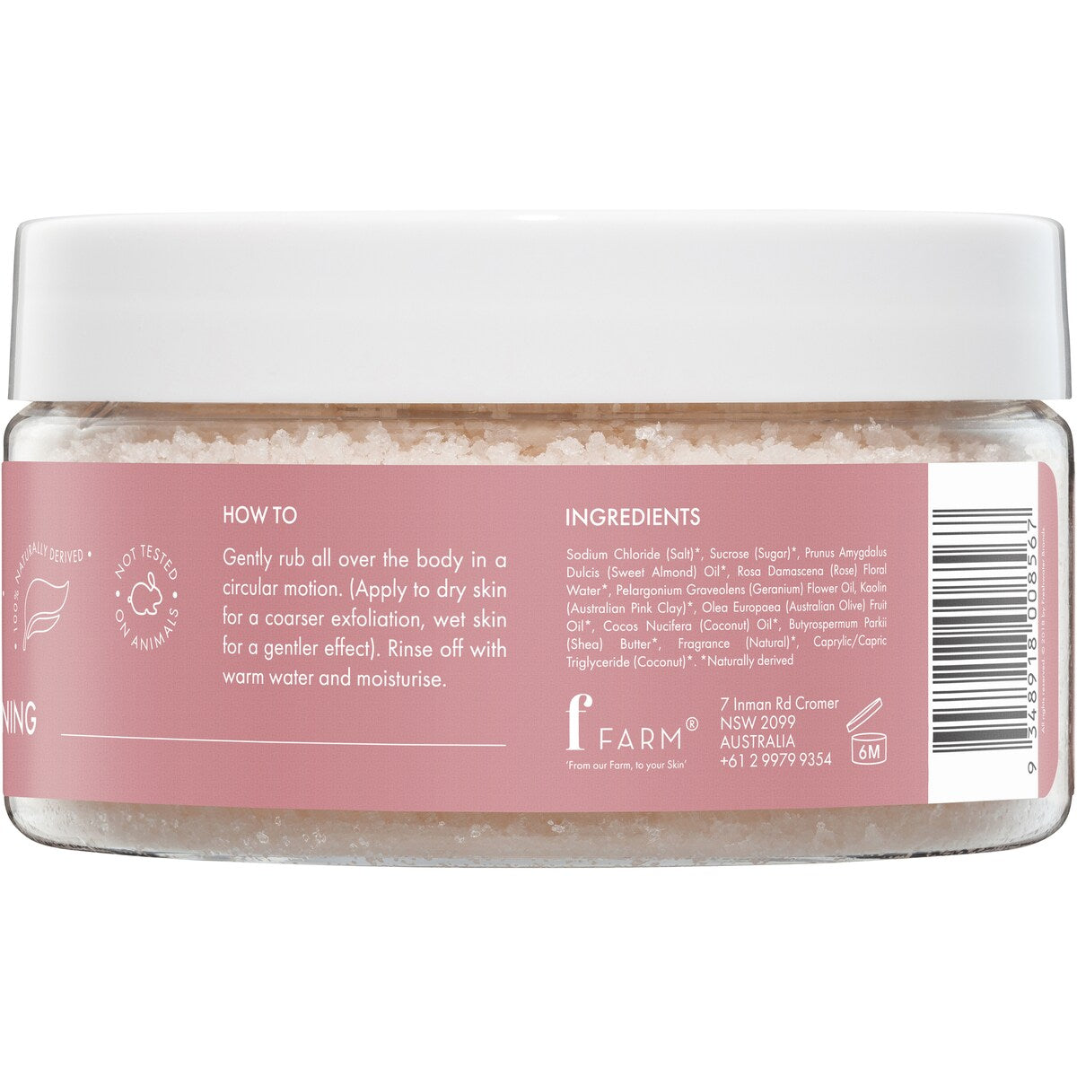 Freshwater Farm Rosewater & Pink Clay Body Scrub 200g