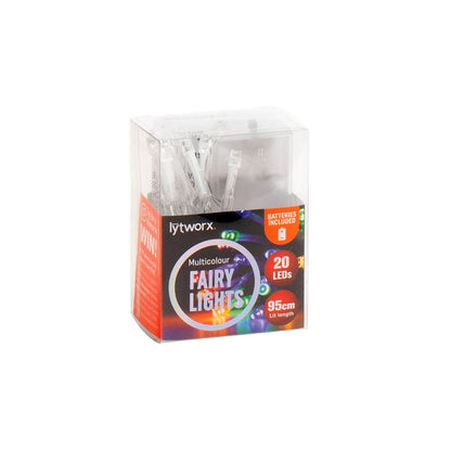 Lytworx Multicolour Fairy Lights - 95cm - Plastic Copper - Battery Operated