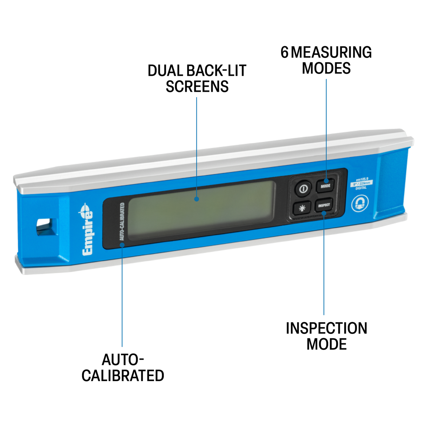 Empire Magnetic Digital Torpedo Level - 225mm