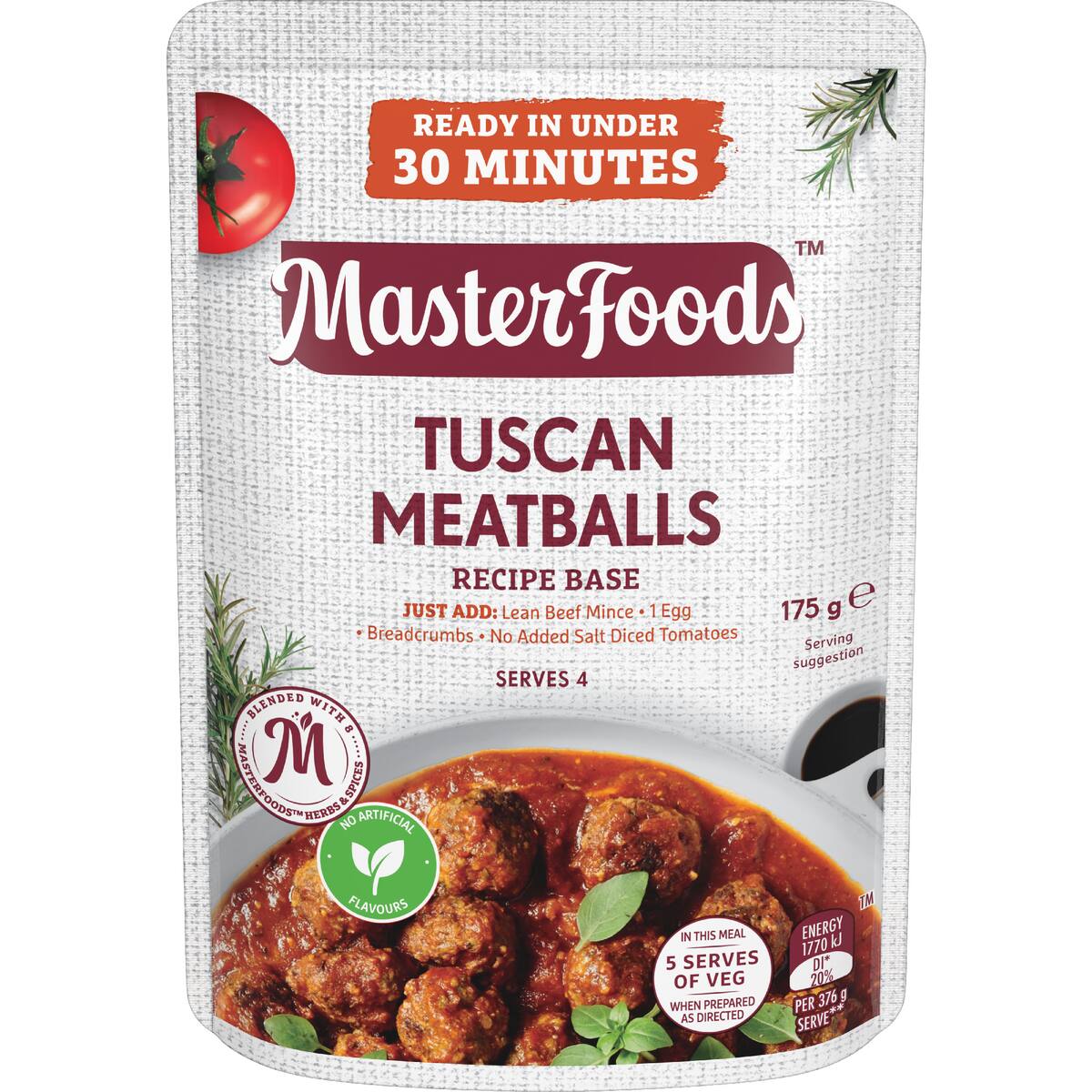 Masterfoods Tuscan Meatballs Recipe Base 175g