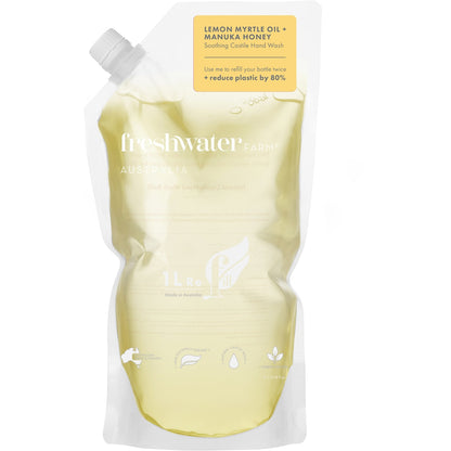 Freshwater Farm Australia Lemon Myrtle Manuka Honey Hand Wash Refill Pouch 1l