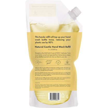 Freshwater Farm Australia Lemon Myrtle Manuka Honey Hand Wash Refill Pouch 1l