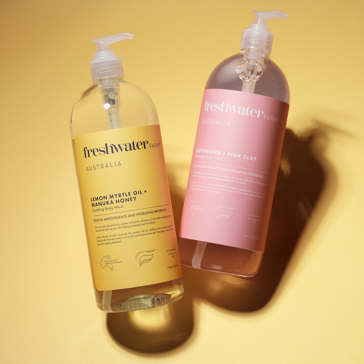 Freshwater Farm Rosewater & Pink Clay Body Wash 1l