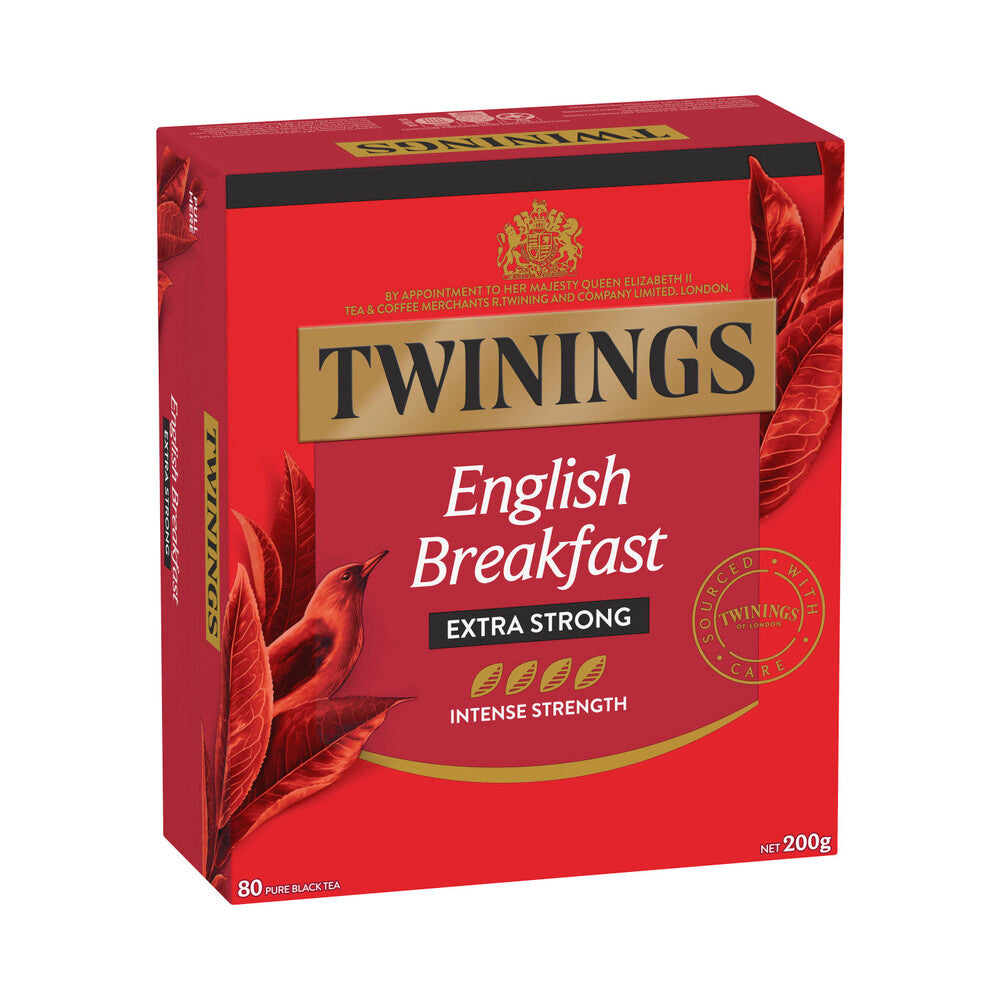 Twinings English Breakfast Extra Strong Tea Bags 80 Pack - 200g