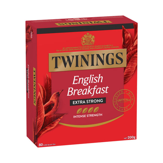 Twinings English Breakfast Extra Strong Tea Bags 80 Pack - 200g