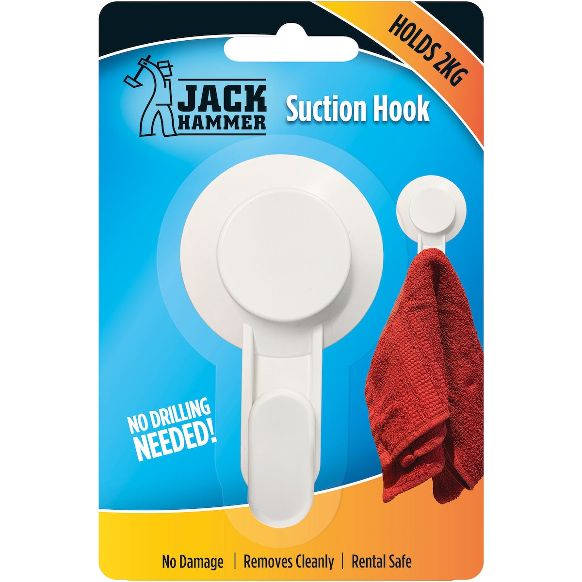 Jack Hammer Suction Hook Holds 2kg Each