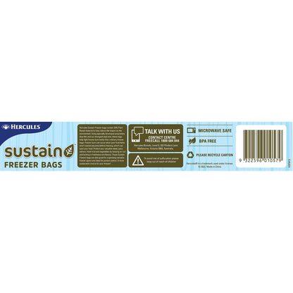 Hercules Sustain Freezer Bags Twin Zip Medium 15 Pack