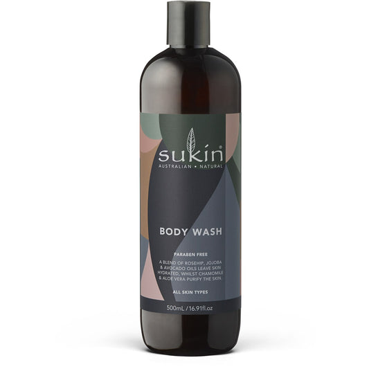 Sukin Anna Cole Body Wash Rosehip, Jojoba & Avocado Oils 500ml