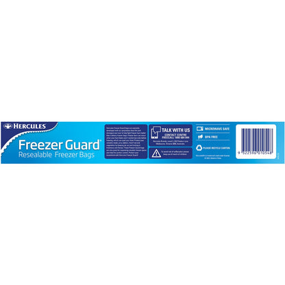 Hercules Freezer Guard Resealable Freezer Bags Twin Zip Large 15 pack