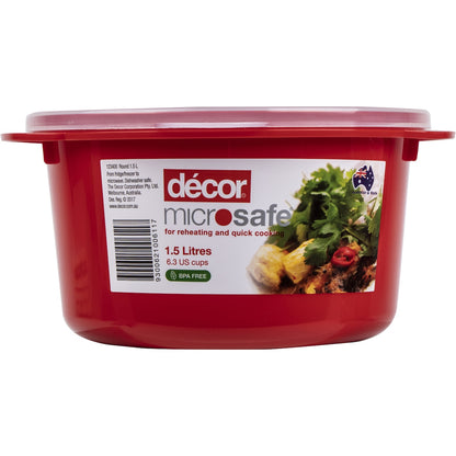 Decor Microsafe Easy Heat Round Container 1.5l Each