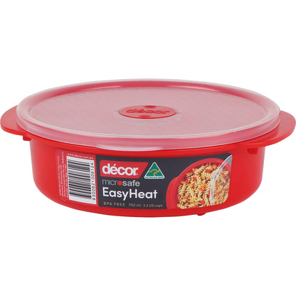Decor Microsafe Easy Heat Round Container 750ml Each