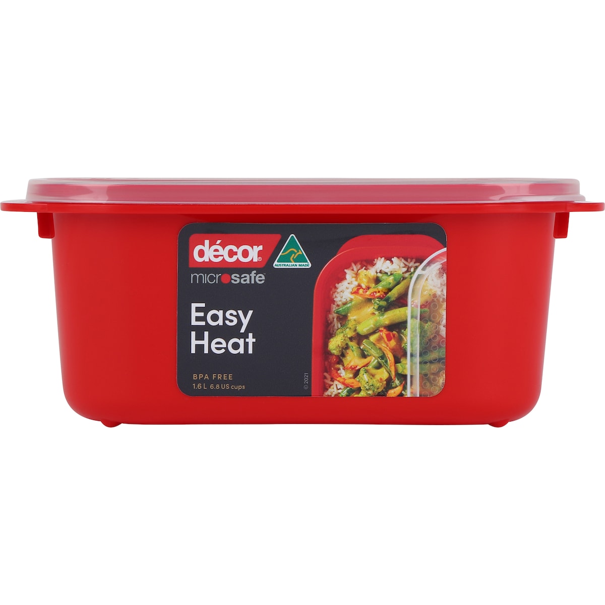Decor Microsafe Easy Heat Oblong Container 1.6l Each