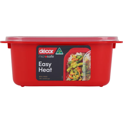 Decor Microsafe Easy Heat Oblong Container 1.6l Each