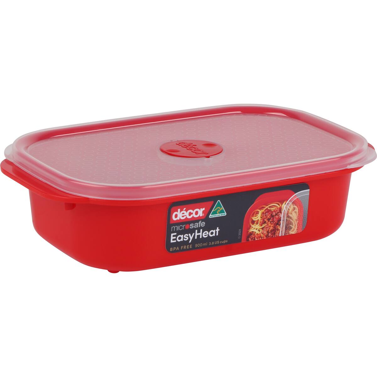 Decor Microsafe Easy Heat Oblong Container 900ml Each