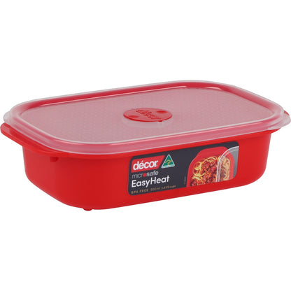 Decor Microsafe Easy Heat Oblong Container 900ml Each