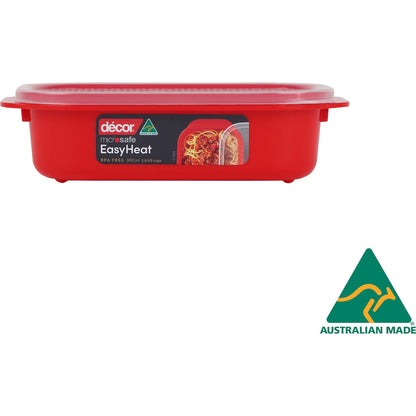 Decor Microsafe Easy Heat Oblong Container 900ml Each