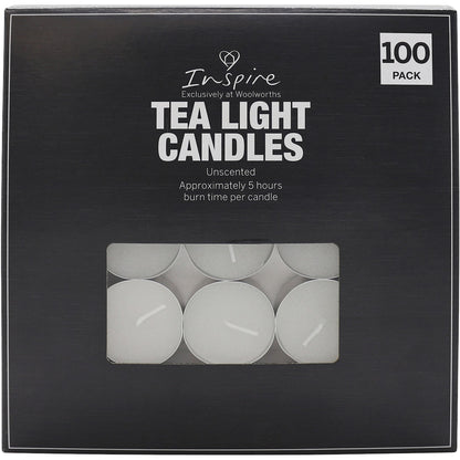 Essentials Tealights Candles 100 Pack