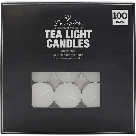 Essentials Tealights Candles 100 Pack