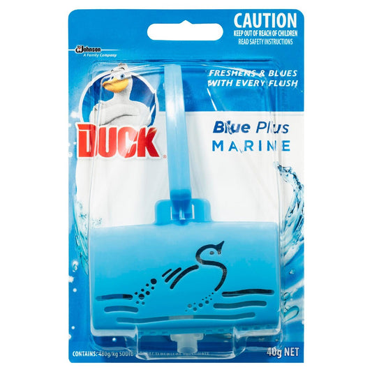 Duck Toilet Cleaner, Blue Plus Solid Toilet Rim Block 40g Each