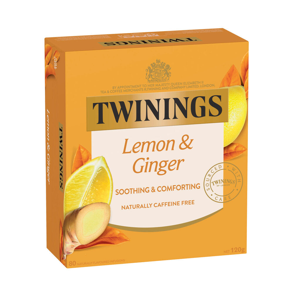 Twinings Lemon & Ginger Infusions Tea Bags 80 Pack - 120g