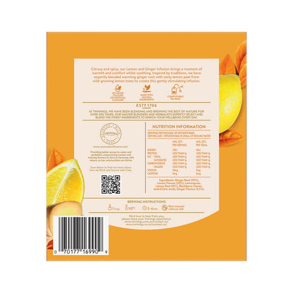 Twinings Lemon & Ginger Infusions Tea Bags 80 Pack - 120g