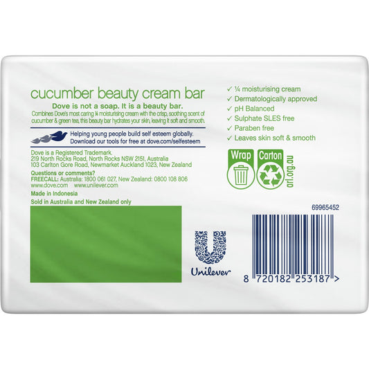 Dove Beauty Cream Bar Cucumber 4 X 90 G