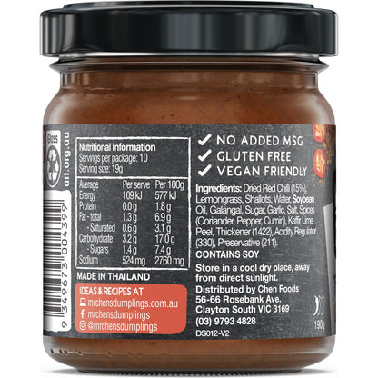 Mr Chens Thai Red Curry Paste 190g