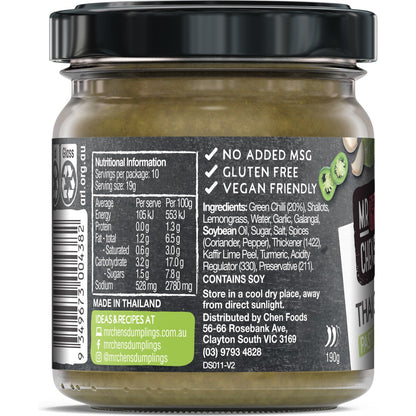 Mr Chens Thai Green Curry Paste 190g