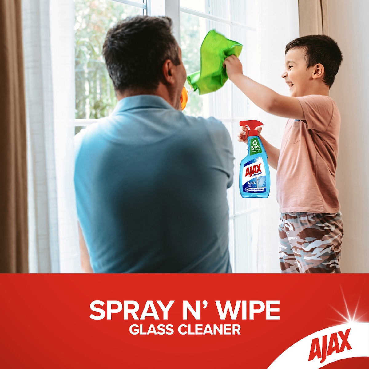 Ajax Spray & Wipe Glass Cleaner 500ml