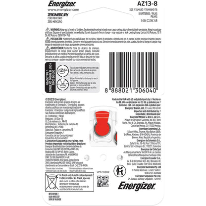 Energizer Hearing Aid Batteries Size 13 8 Pack