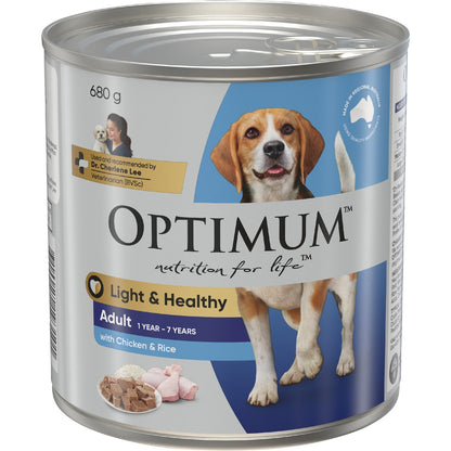 Optimum Adult Chicken & Rice Wet Dog Food 680g